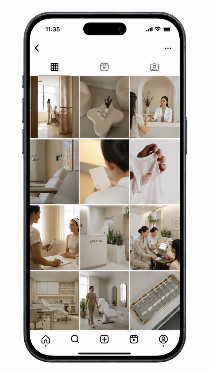 Feed de Instagram para clínica médica